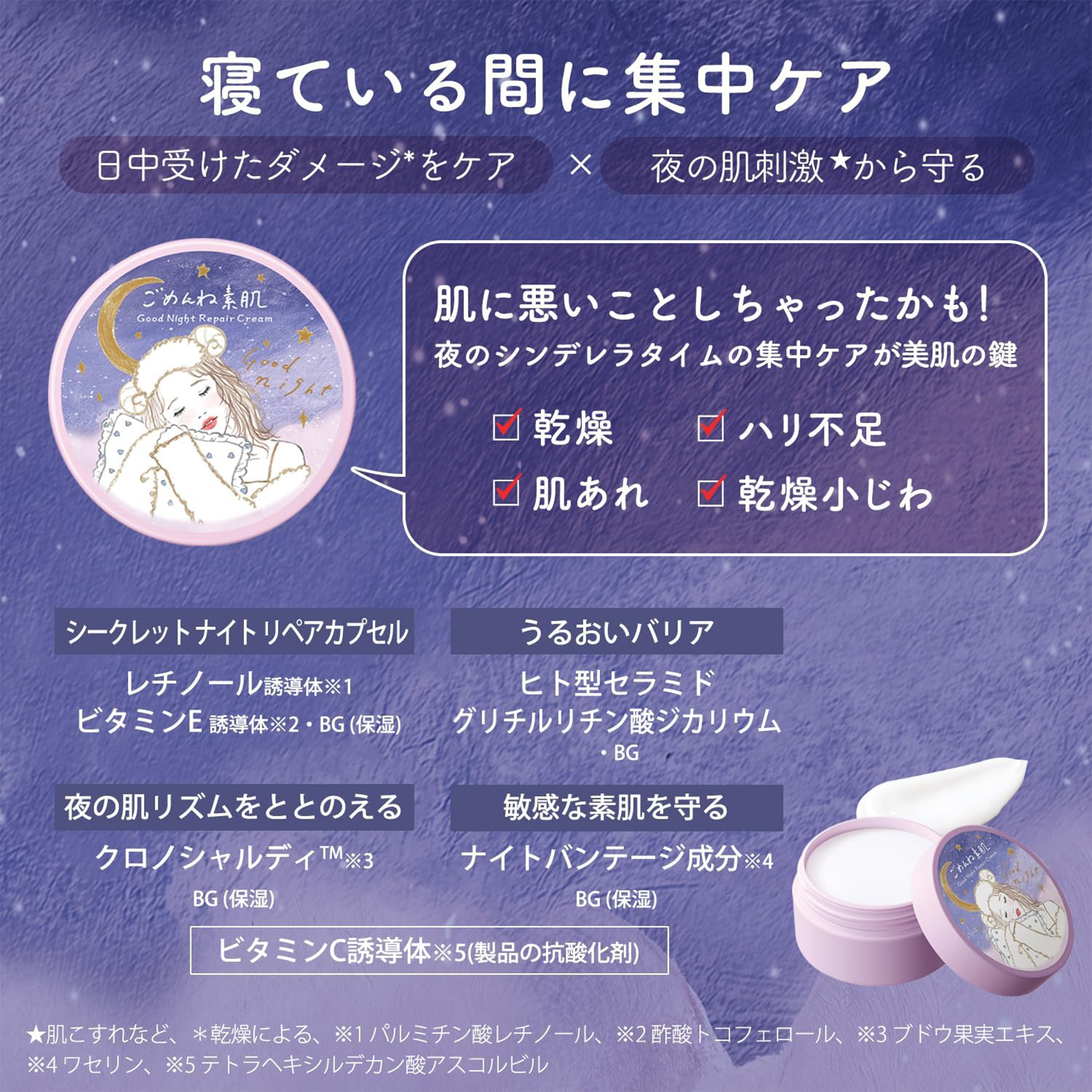 Kose Clear Turn Sorry Bare Skin Good Night Repair Cream